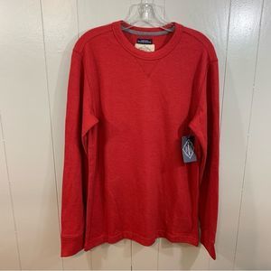 St. John's Bay Rumba Red Men's Long Sleeve Thermal Crew T-Shirt Top M NEW
